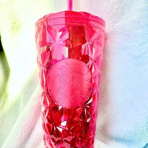 Starbucks Christmas Red Studded 16oz Venti Diamond Cold Cup Tumbler Holiday